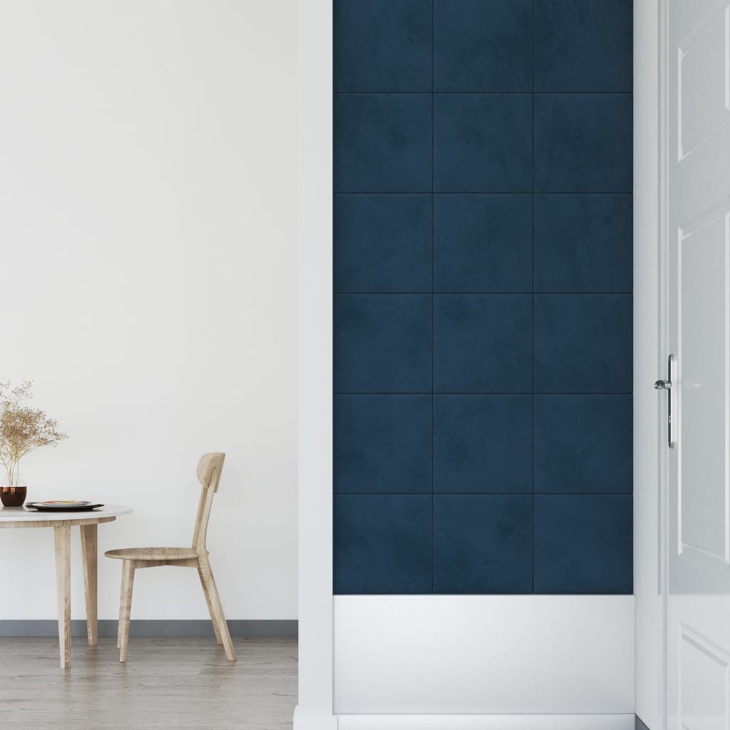 Wandpanelen 12 St 1,08 M² 30X30 Cm Fluweel Blauw
