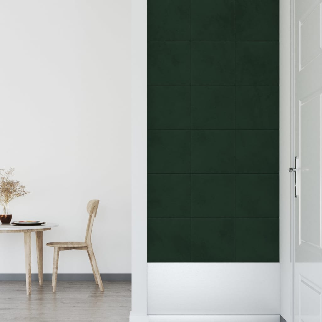 Wandpanelen 12 St 1,08 M² 30X30 Cm Fluweel Donkergroen