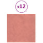 Wandpanelen 12 St 1,08 M² 30X30 Cm Fluweel Roze
