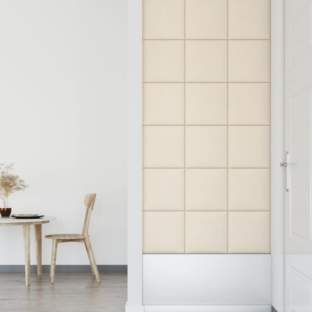 Wandpanelen 12 St 1,08 M² 30X30 Cm Fluweel Crèmekleurig