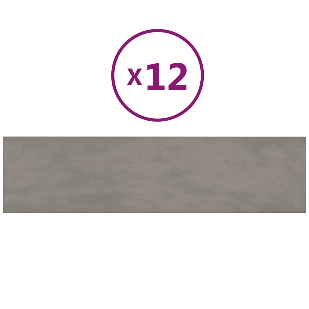 Wandpanelen 12 St 1,08 M² 60X15 Cm Fluweel Lichtgrijs
