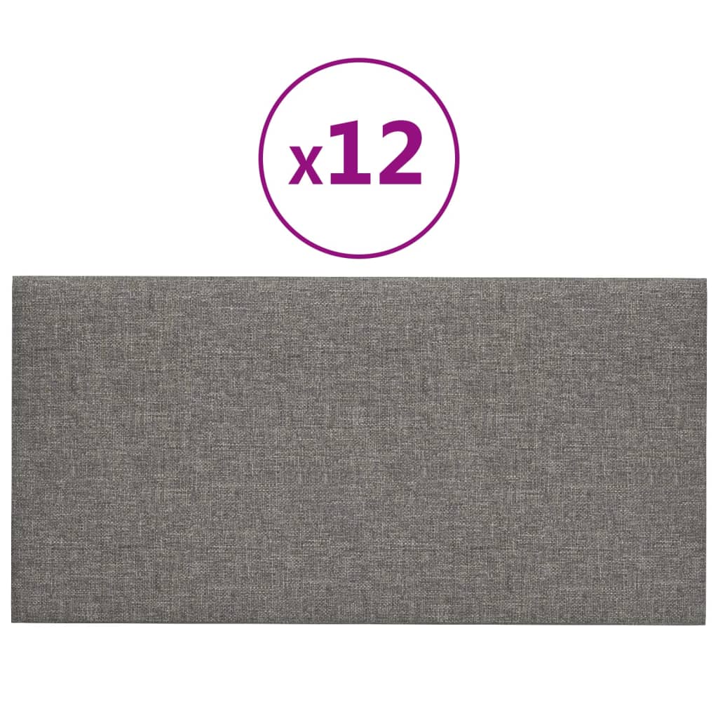 Wandpanelen 12 St 2,16 M² 60X30 Cm Stof Lichtgrijs