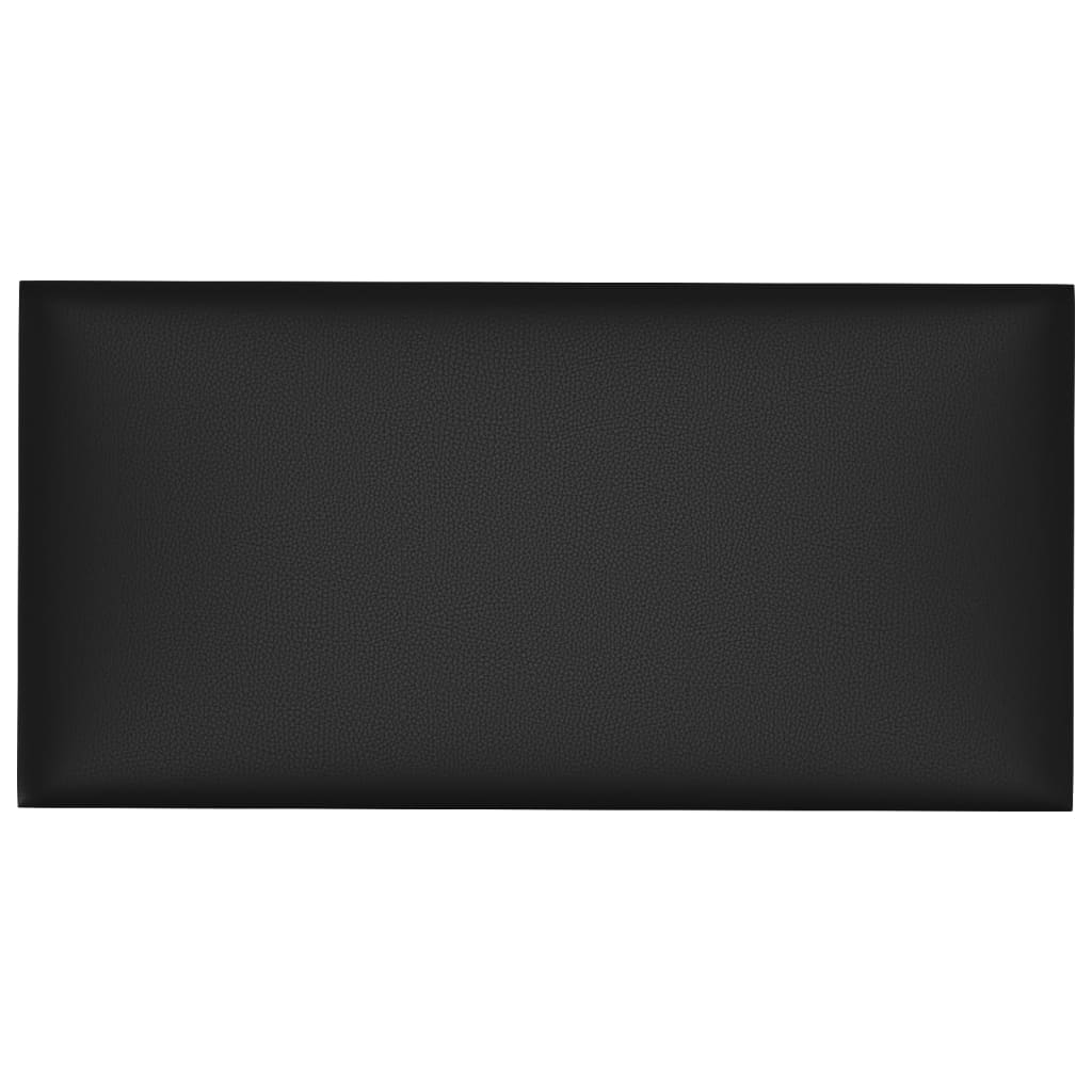 Wandpanelen 12 St 2,16 M² 60X30 Cm Kunstleer Zwart