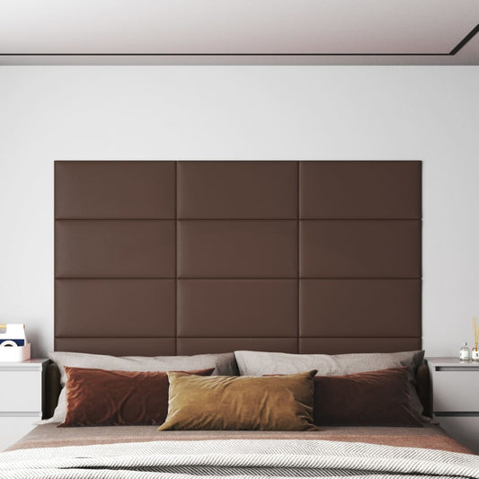 Wandpanelen 12 St 2,16 M² 60X30 Cm Kunstleer Bruin