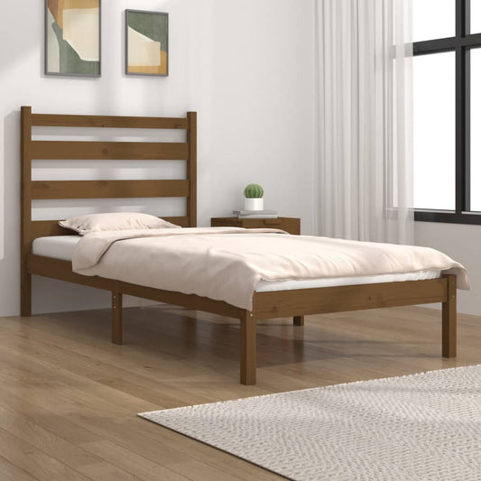 Bedframe Massief Grenenhout Honingbruin 90X190 Cm 3Ft Single