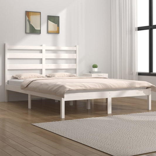 Bedframe Massief Grenenhout Wit 120X190 Cm 4Ft Small Double