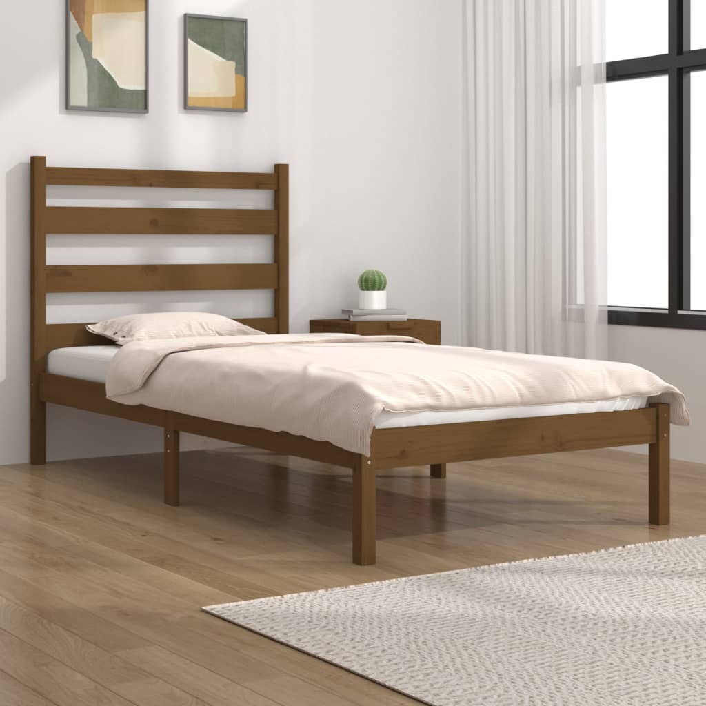 Bedframe Massief Grenenhout Honingbruin 90X200 Cm