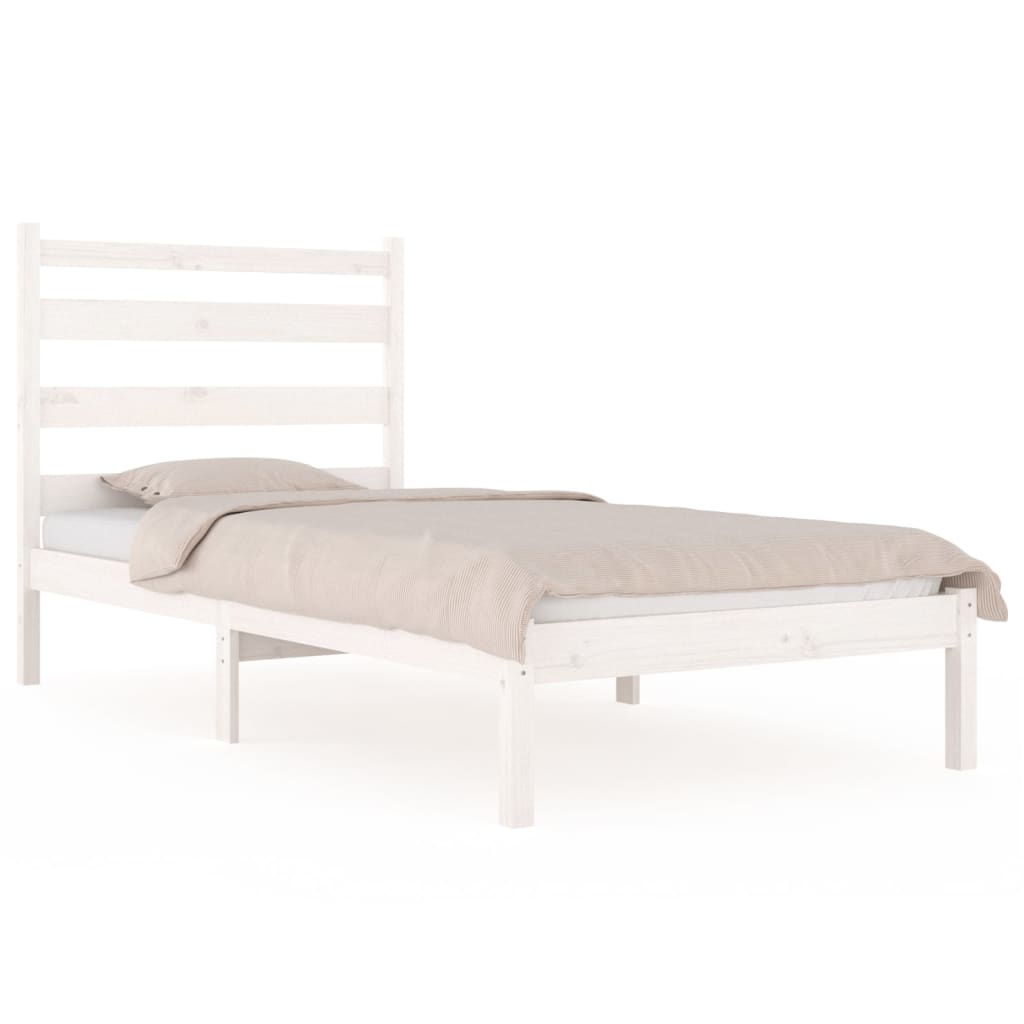 Bedframe Massief Grenenhout Wit 100X200 Cm