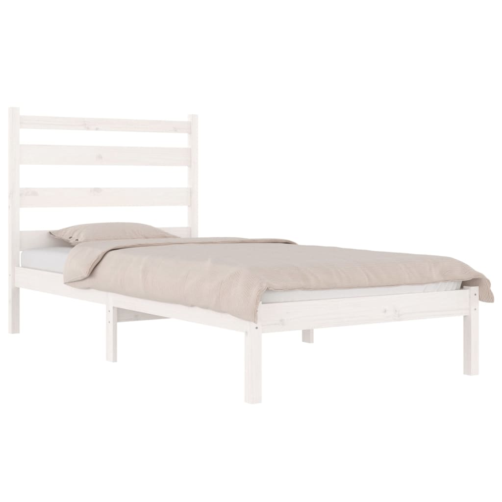 Bedframe Massief Grenenhout Wit 100X200 Cm