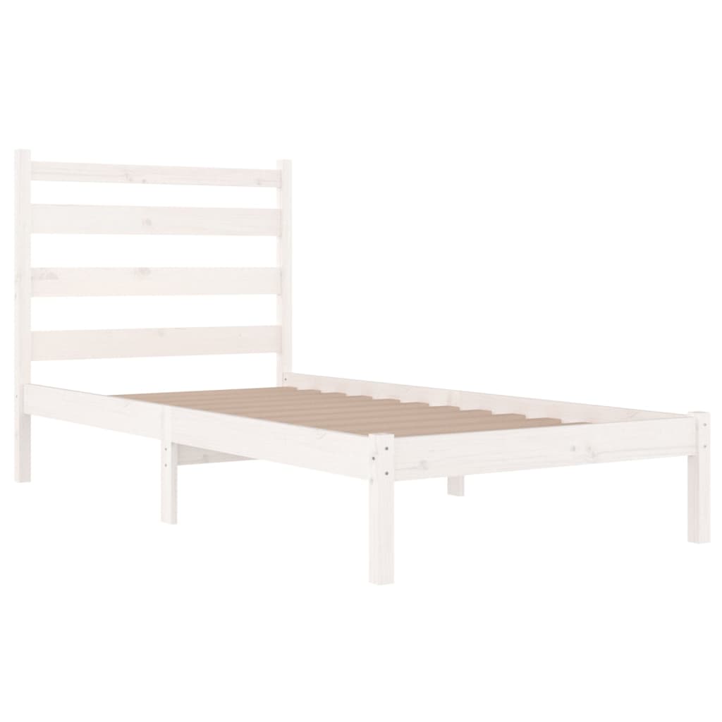Bedframe Massief Grenenhout Wit 100X200 Cm