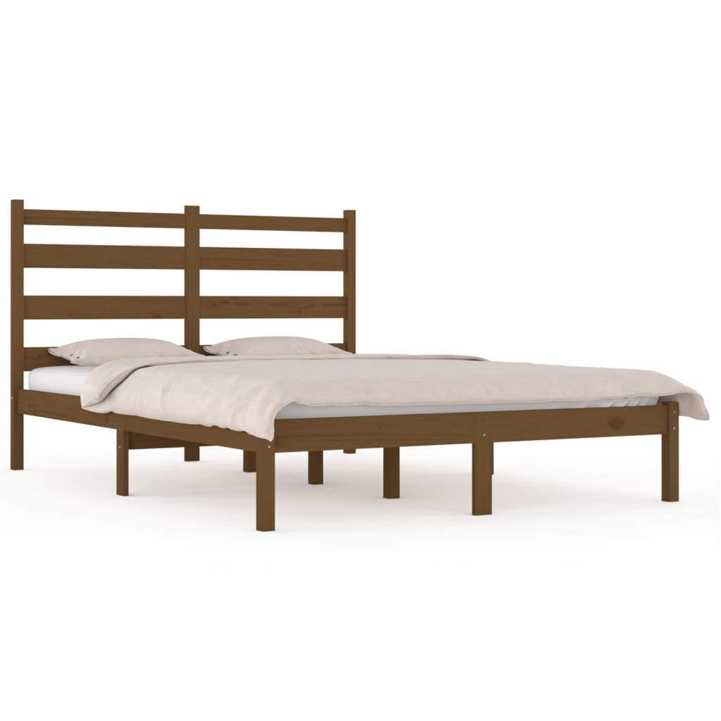 Bedframe Massief Grenenhout Honingbruin 160X200 Cm