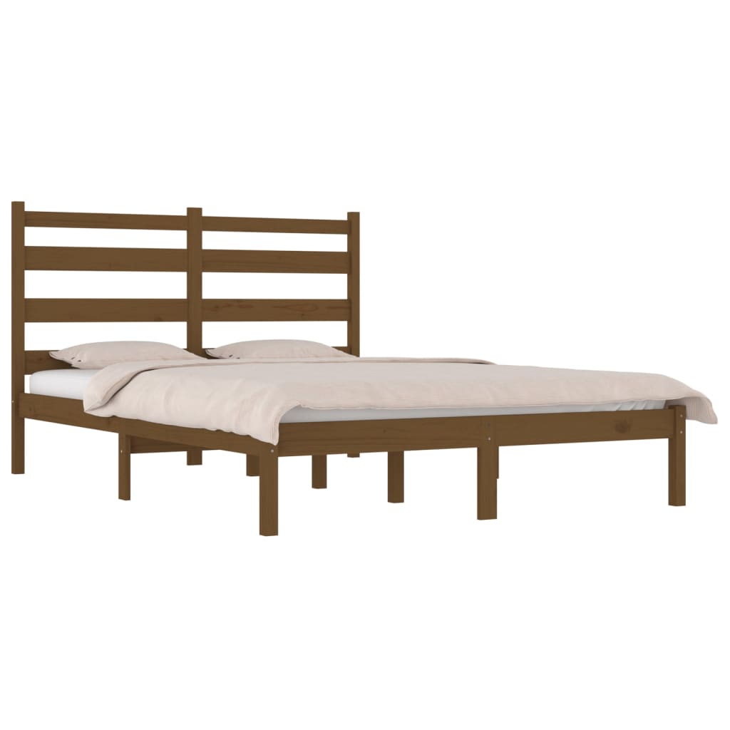 Bedframe Massief Grenenhout Honingbruin 160X200 Cm