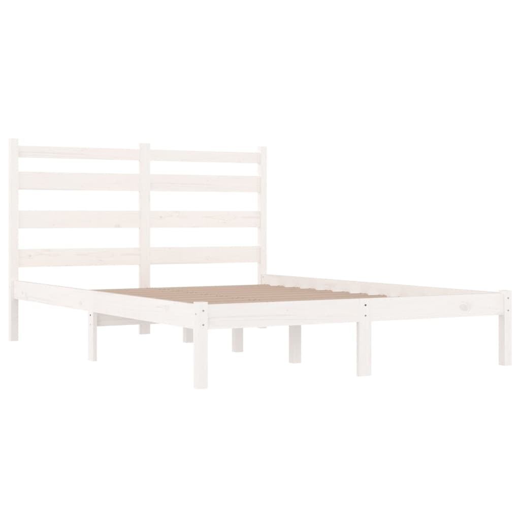 Bedframe Massief Grenenhout Wit 200X200 Cm