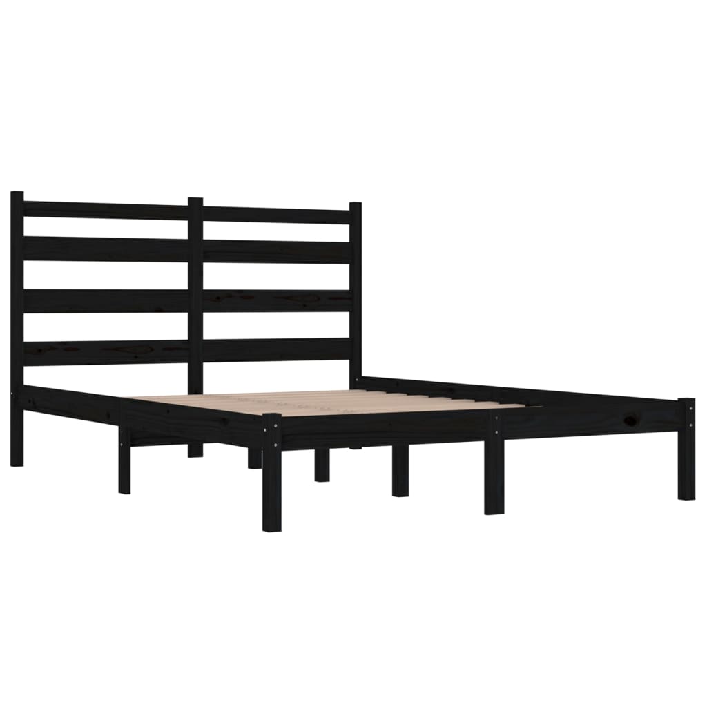 Bedframe Massief Grenenhout Zwart 200X200 Cm