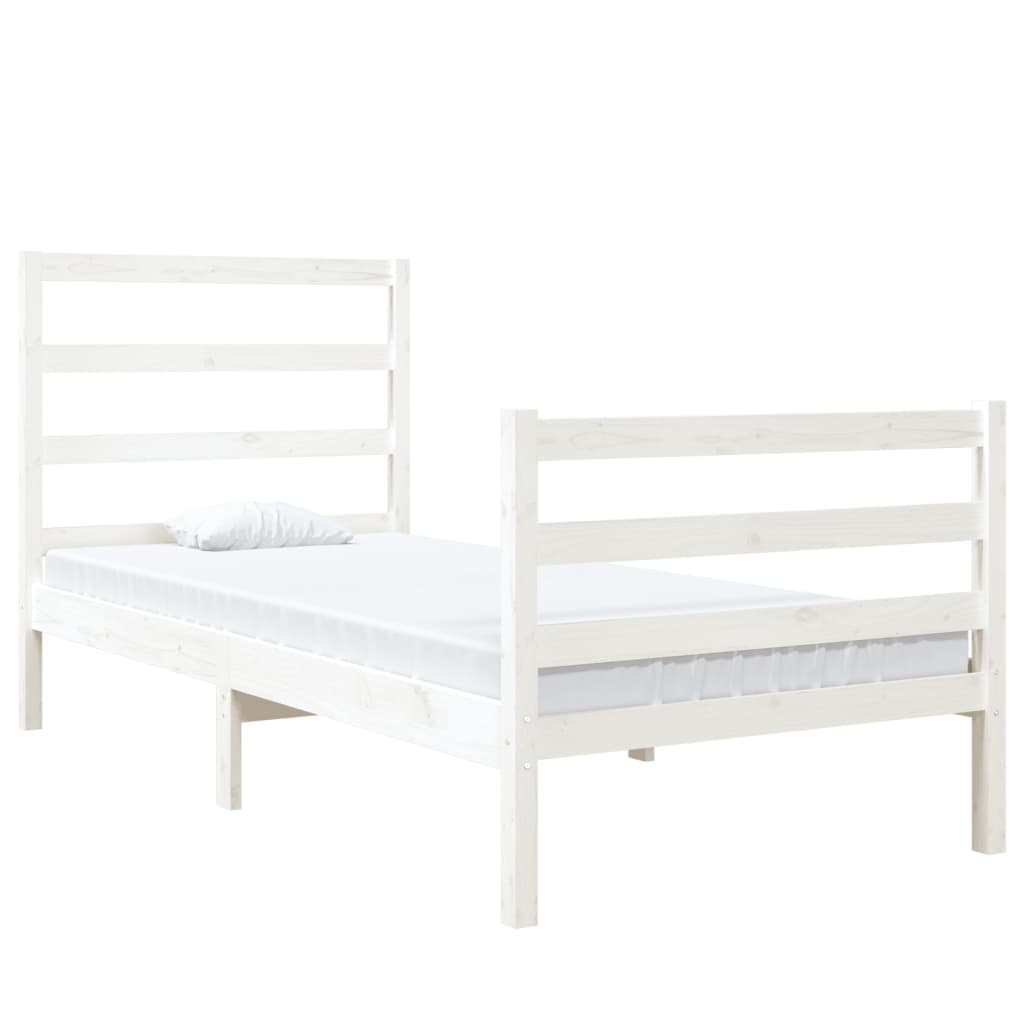Bedframe Massief Grenenhout Wit 75X190 Cm 2Ft6 Small Single