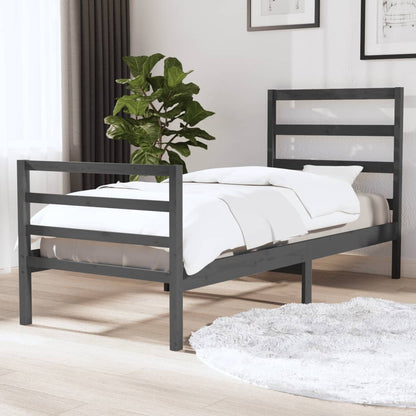Bedframe Massief Grenenhout Grijs 75X190 Cm 2Ft6 Small Single
