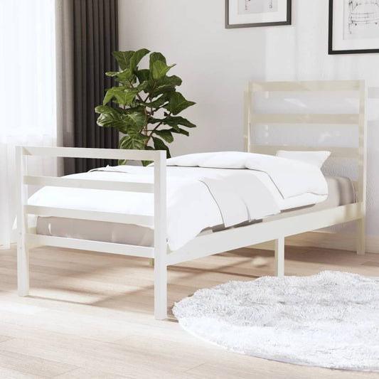 Bedframe Massief Grenenhout Wit 90X190 Cm 3Ft Single