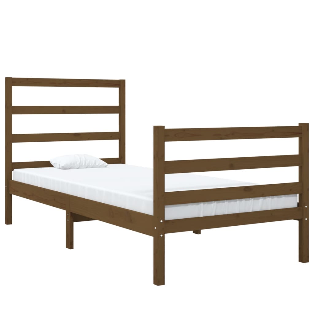 Bedframe Massief Grenenhout Honingbruin 90X190 Cm 3Ft Single