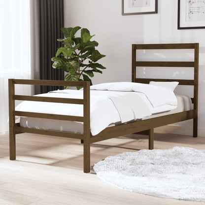 Bedframe Massief Grenenhout Honingbruin 90X190 Cm 3Ft Single