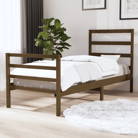 Bedframe Massief Grenenhout Honingbruin 90X190 Cm 3Ft Single