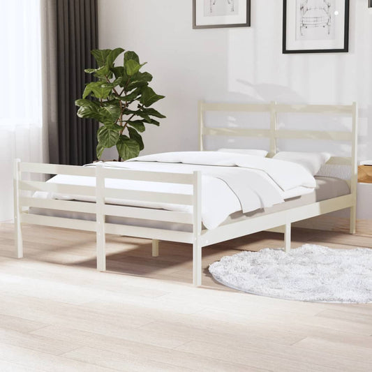 Bedframe Massief Grenenhout Wit 120X190 Cm 4Ft Small Double