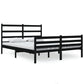 Bedframe Massief Grenenhout Zwart 120X190 Cm 4Ft Small Double