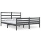 Bedframe Massief Grenenhout Grijs 135X190 Cm 4Ft6 Double