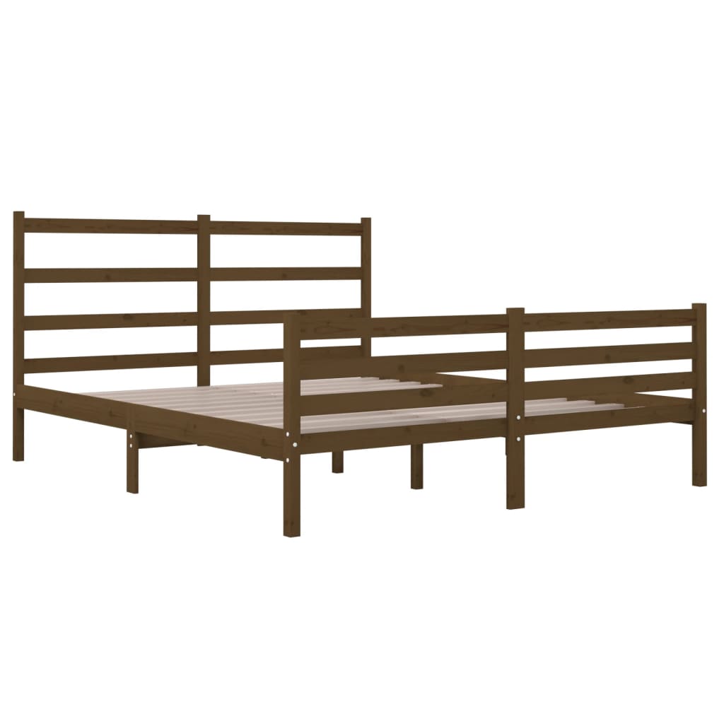Bedframe Massief Grenenhout Honingbruin 135X190 Cm 4Ft6 Double