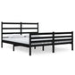 Bedframe Massief Grenenhout Zwart 135X190 Cm 4Ft6 Double