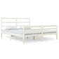 Bedframe Massief Grenenhout Wit 140X190 Cm