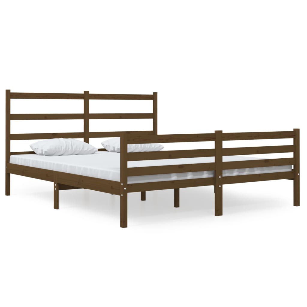 Bedframe Massief Grenenhout Honingbruin 140X190 Cm