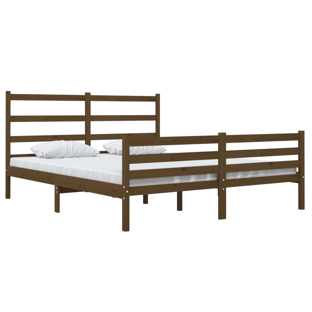 Bedframe Massief Grenenhout Honingbruin 140X190 Cm