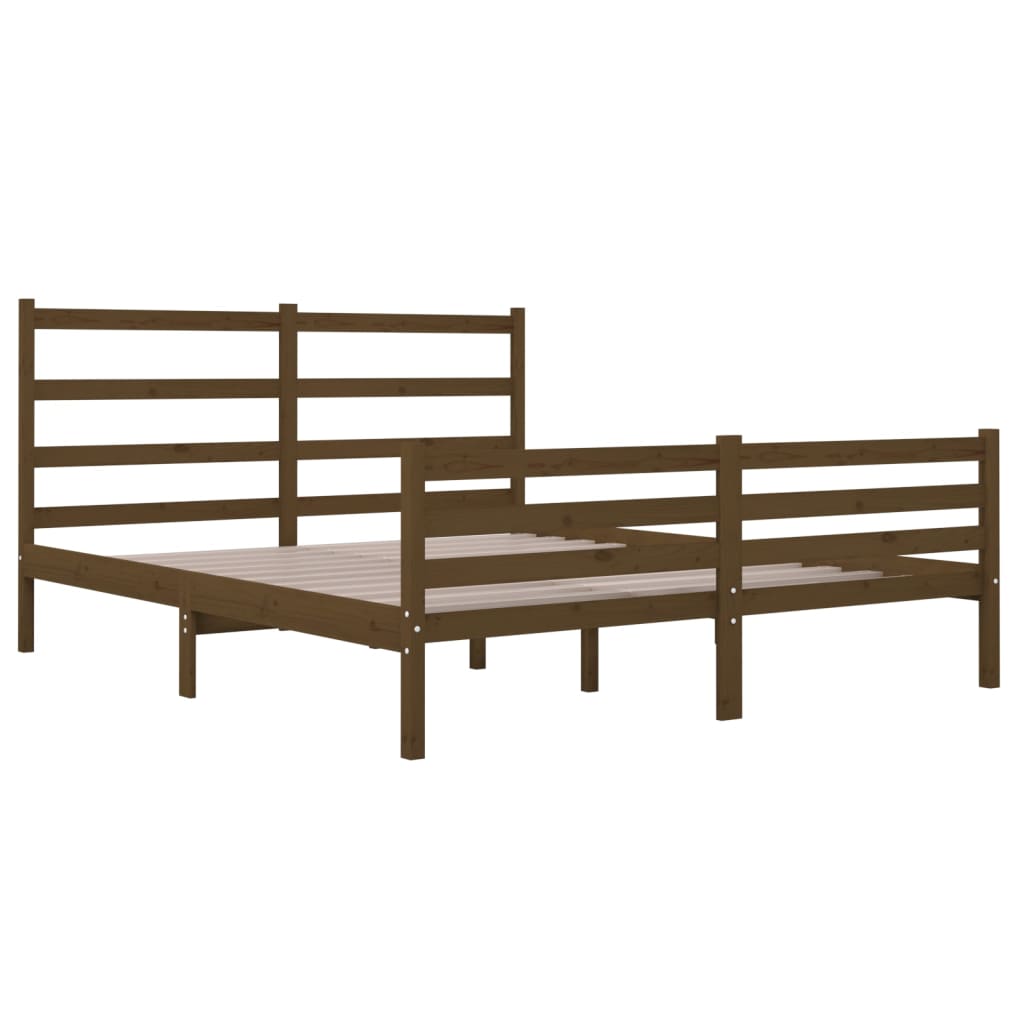 Bedframe Massief Grenenhout Honingbruin 140X190 Cm