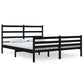 Bedframe Massief Grenenhout Zwart 140X190 Cm