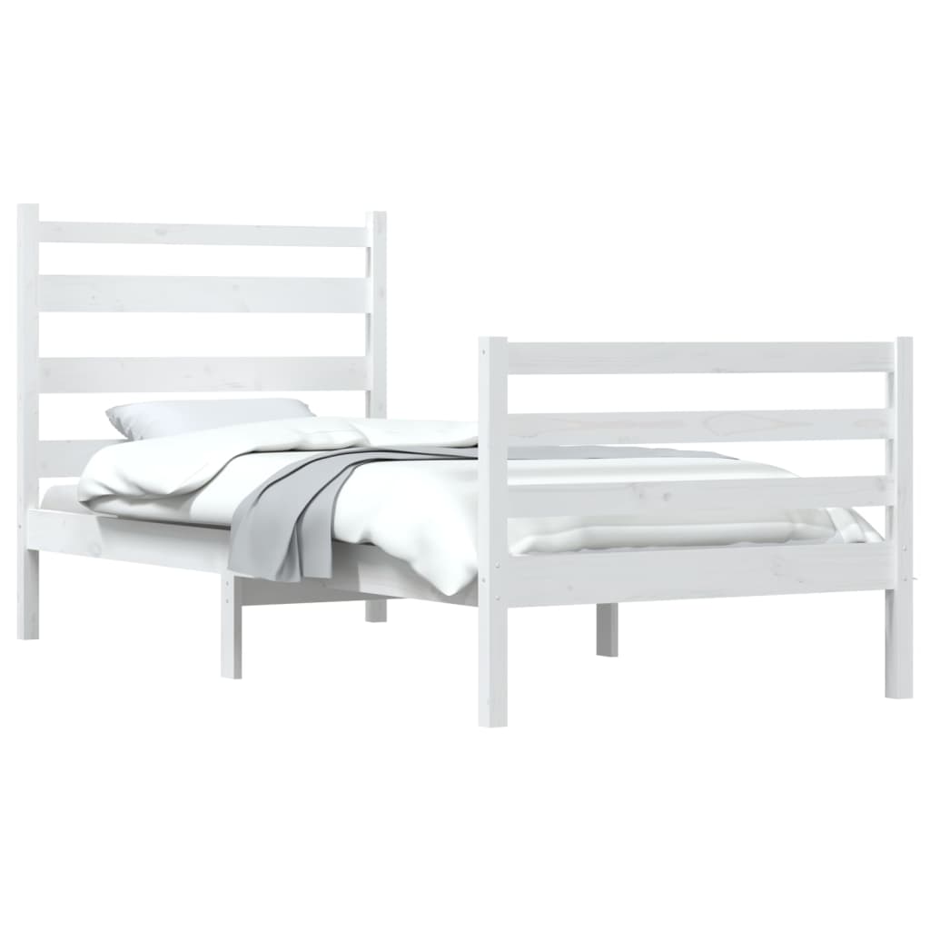 Bedframe Massief Grenenhout Wit 100X200 Cm