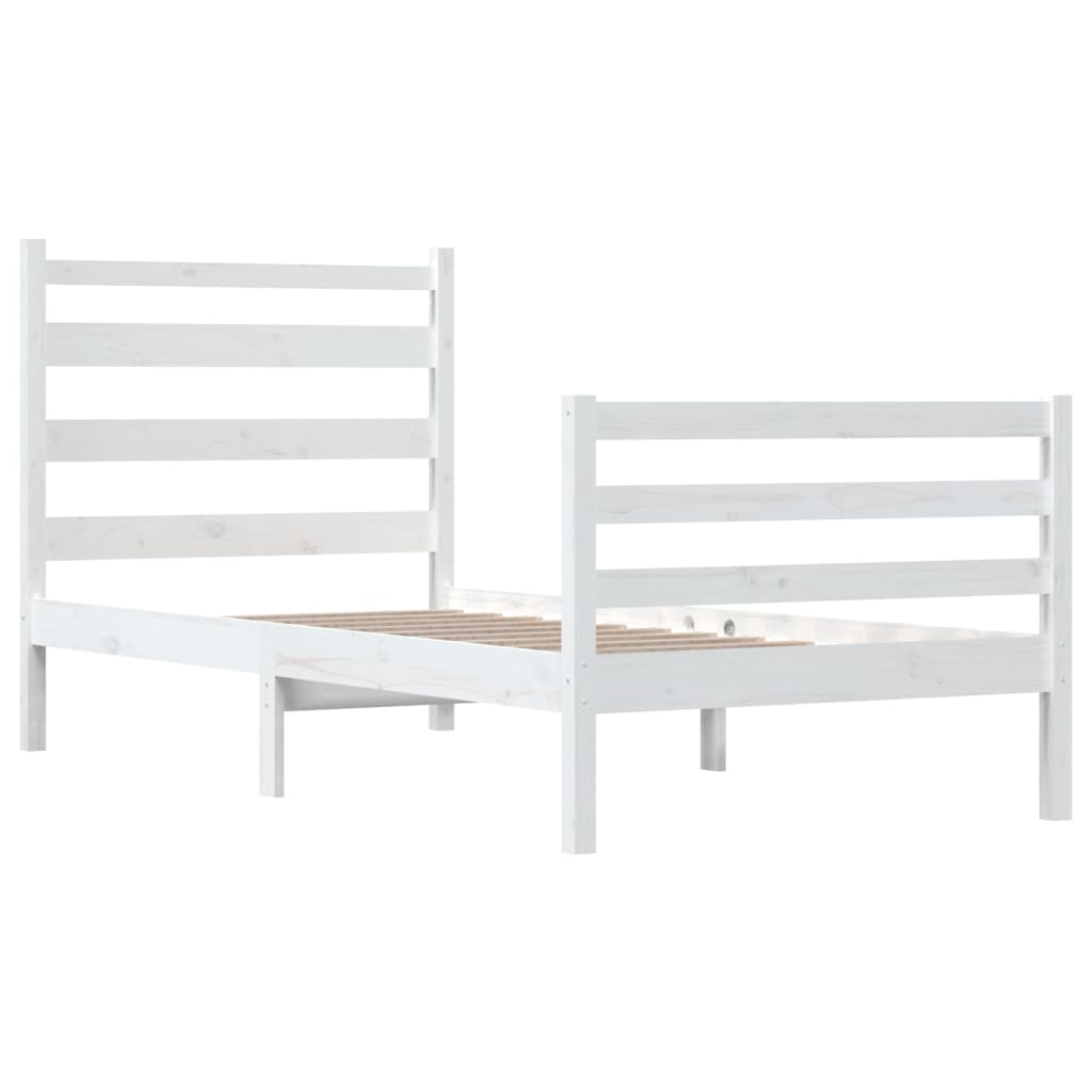 Bedframe Massief Grenenhout Wit 100X200 Cm
