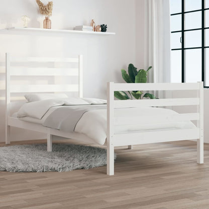 Bedframe Massief Grenenhout Wit 100X200 Cm