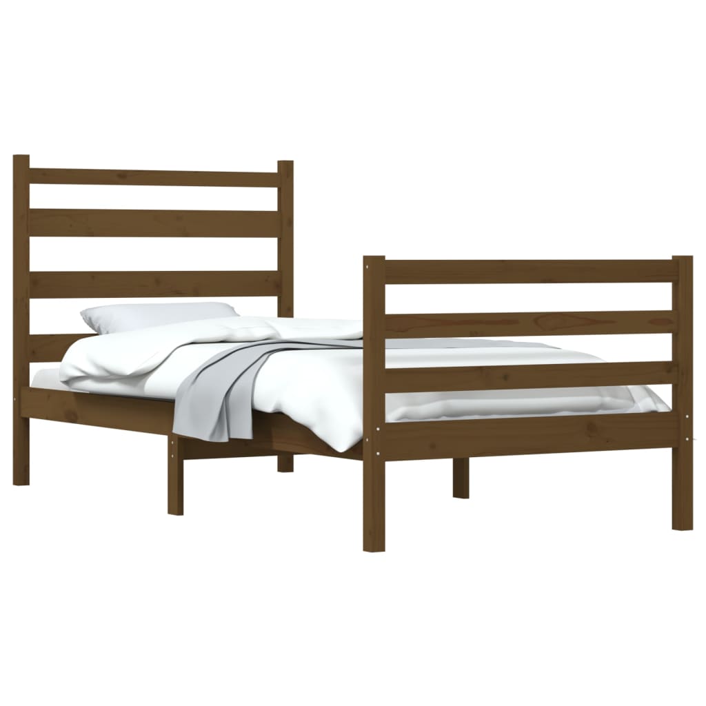 Bedframe Massief Grenenhout Honingbruin 100X200 Cm