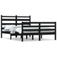 Bedframe Massief Grenenhout Zwart 140X200 Cm