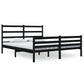 Bedframe Massief Grenenhout Zwart 150X200 Cm 5Ft King Size