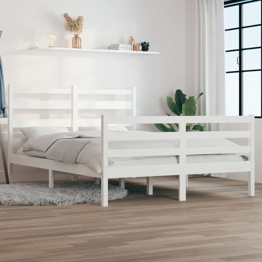 Bedframe Massief Grenenhout Wit 160X200 Cm