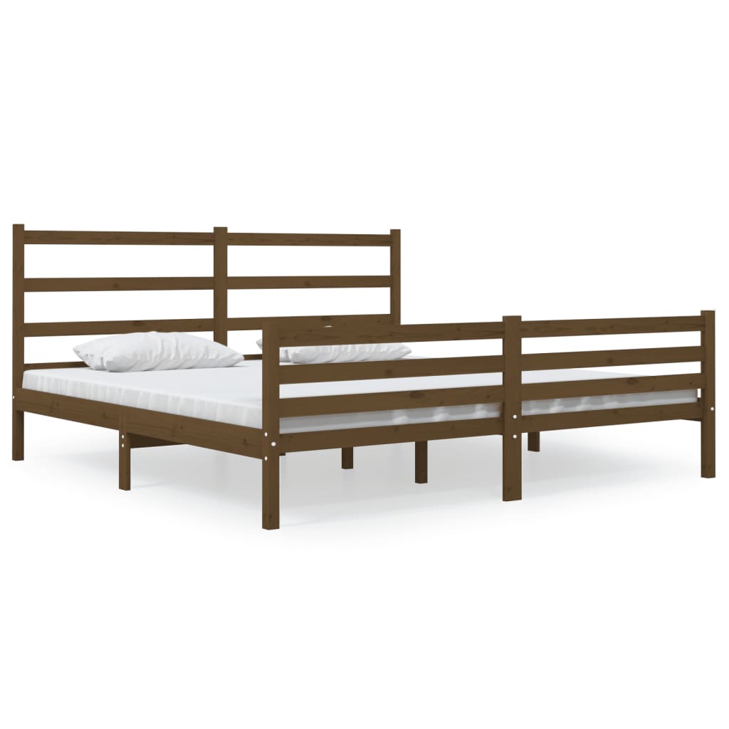 Bedframe Grenenhout Honingbruin 180X200 Cm 6Ft Super King