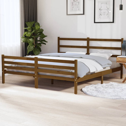 Bedframe Grenenhout Honingbruin 180X200 Cm 6Ft Super King