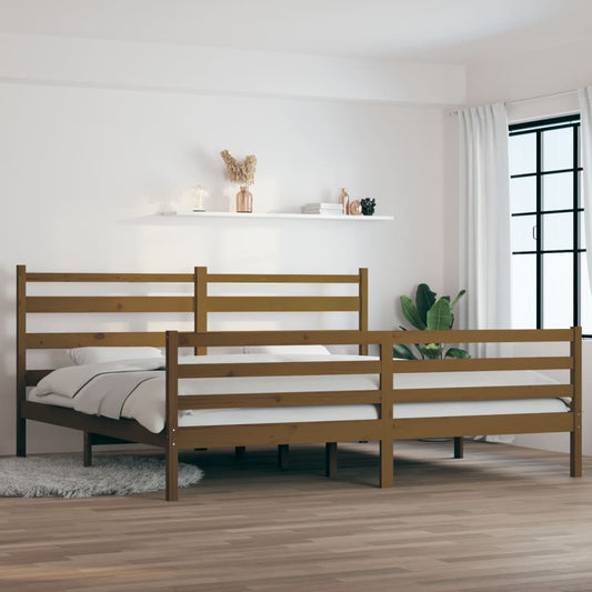 Bedframe Massief Grenenhout Honingbruin 200X200 Cm