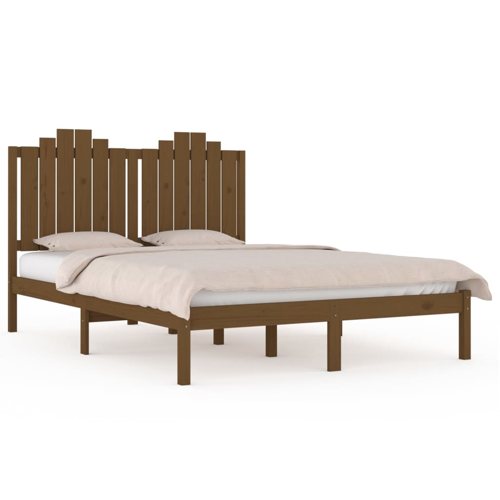 Bedframe Grenenhout Honingbruin 120X190 Cm 4Ft Small Double
