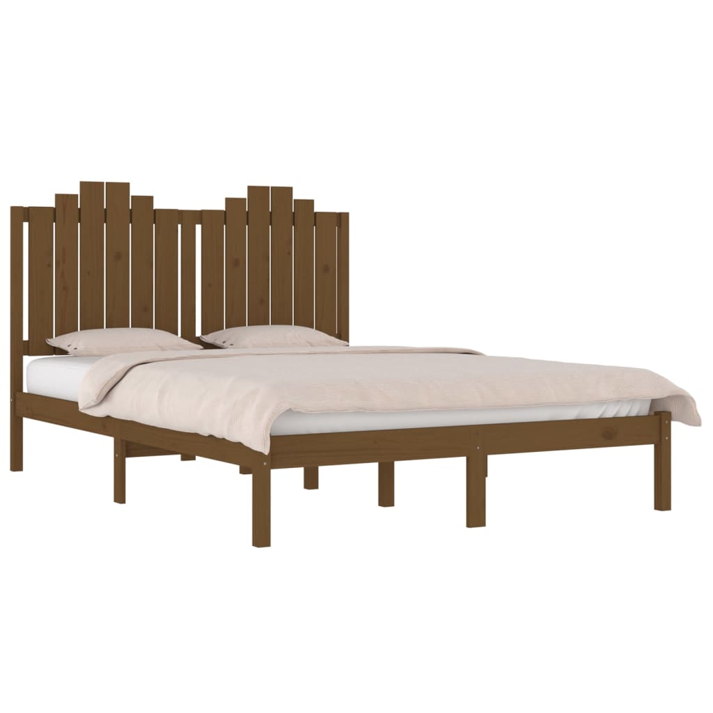 Bedframe Grenenhout Honingbruin 120X190 Cm 4Ft Small Double