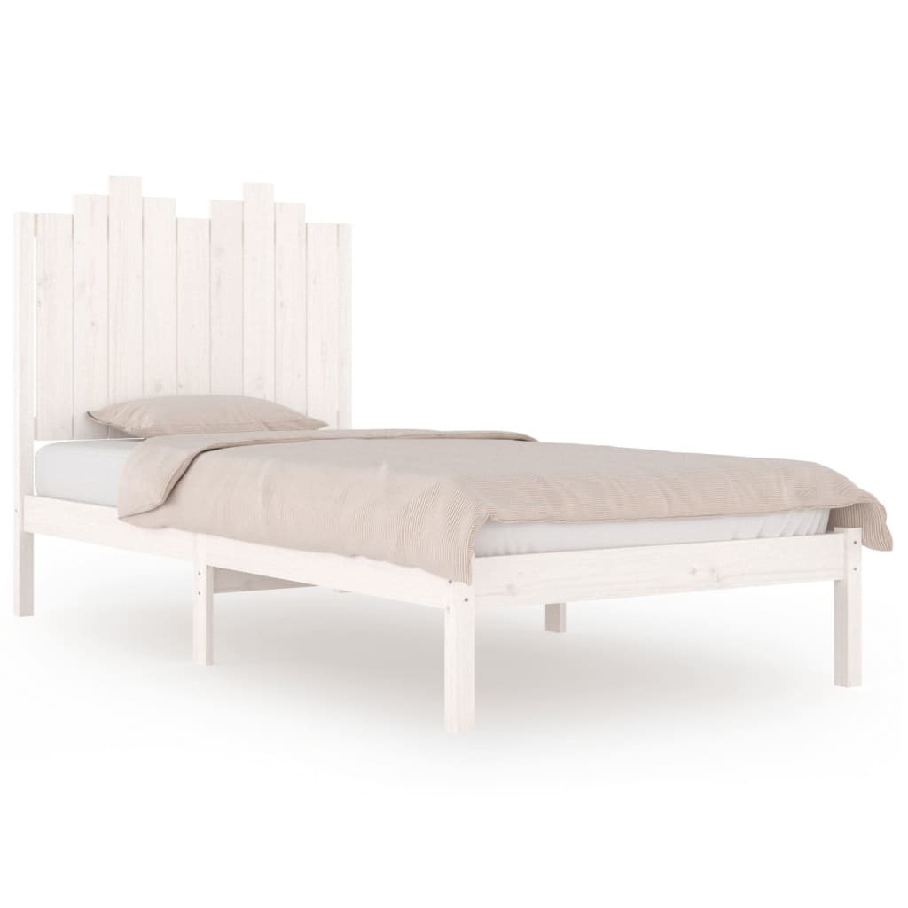 Bedframe Massief Grenenhout Wit 100X200 Cm