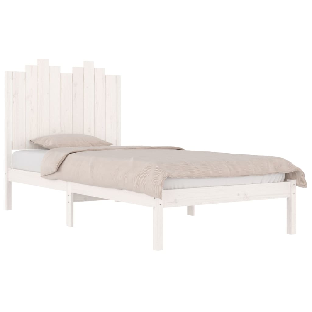 Bedframe Massief Grenenhout Wit 100X200 Cm