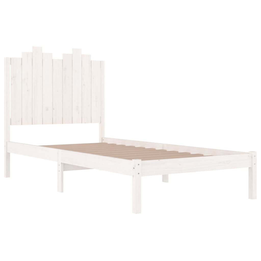 Bedframe Massief Grenenhout Wit 100X200 Cm