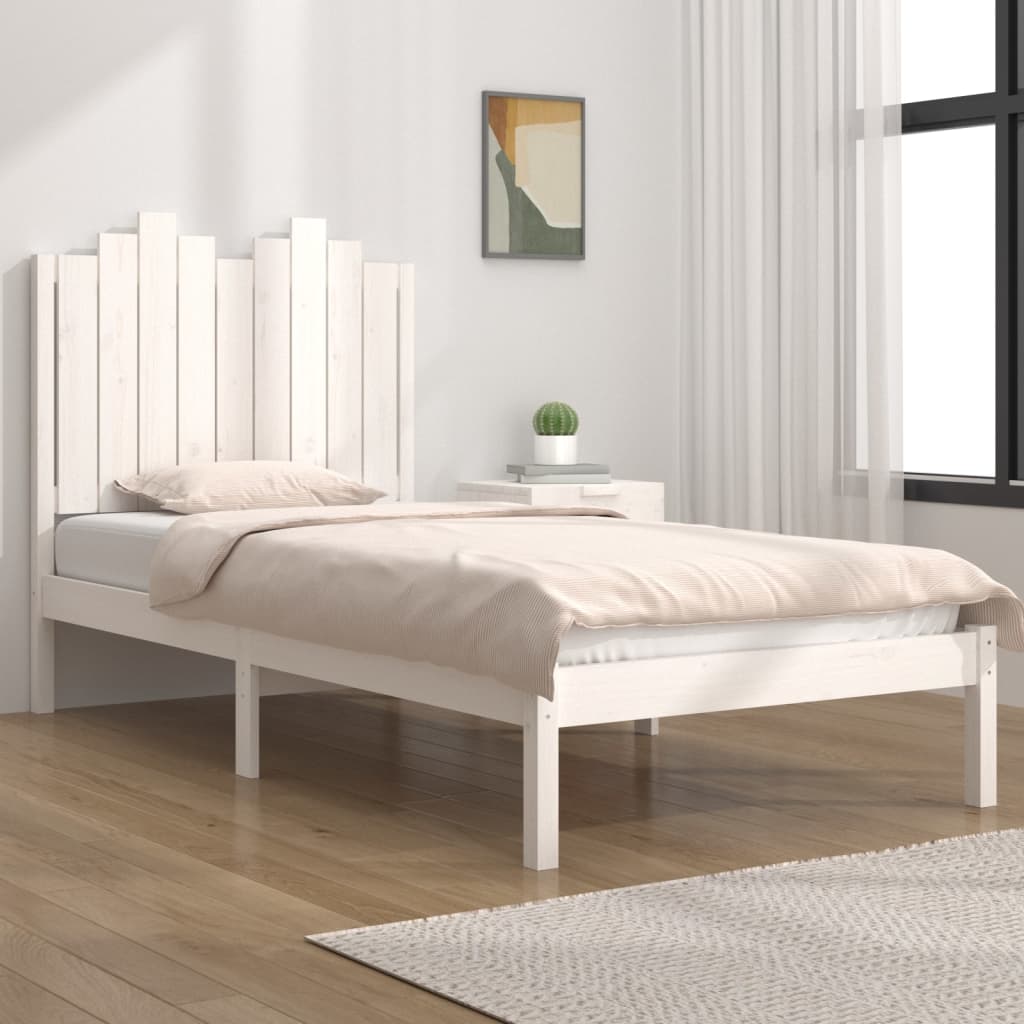 Bedframe Massief Grenenhout Wit 100X200 Cm